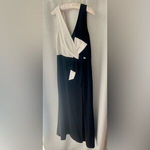 Adrianna Papell Gown, black & white, size 10, worn once and dry cleaned.